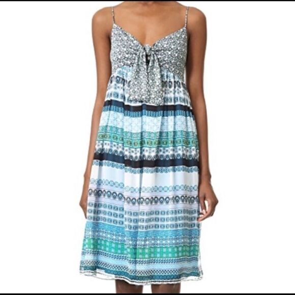 Diane Von Furstenberg Silk Malina Flowy Mixed Media Dress - Picture 1 of 16